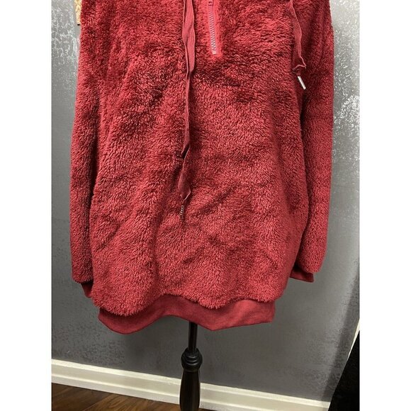Unbranded super soft minky hooded pullover 1/4 zip sweater. Size L - Picture 3 of 10
